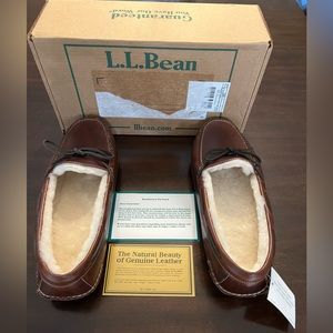 L.L. Bean Men’s Solid High Quality Leather Slippers